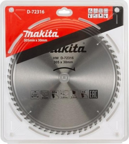 Пильный диск по дереву MAKITA D-72316 305х30х60t - изображение 2