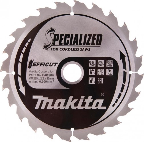 Пильный диск по дереву MAKITA E-01909 efficut 235x30х1.5x24t