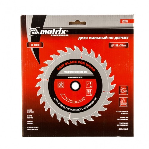 Пильный диск по дереву MATRIX 190х30мм, 36 зубьев 73286 - изображение 3