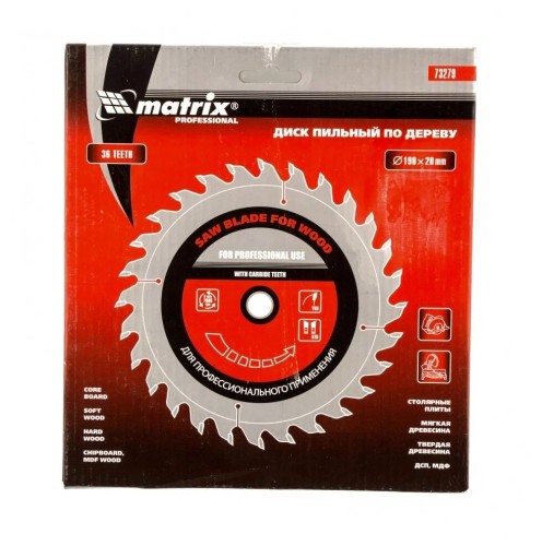 Пильный диск по дереву MATRIX 190х20мм, 36 зубьев кольцо 16/20 73279 - изображение 3