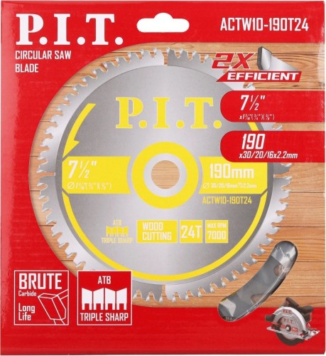 Пильный диск по дереву P.I.T. ACTW10-190T24 190x30/20/16x1,4 мм - изображение 4