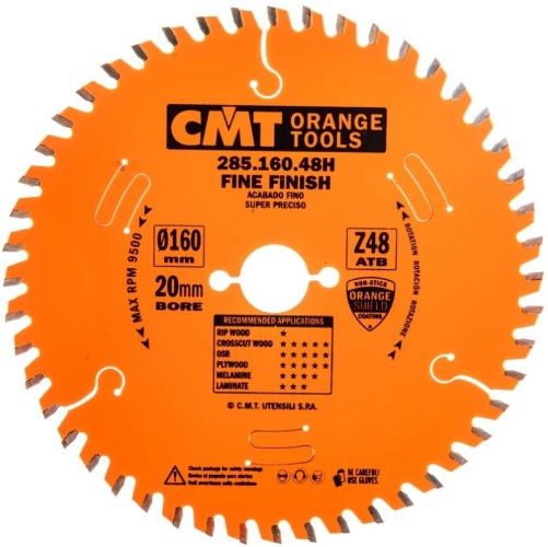Пильный диск по дереву СМТ 160X20X2,2/1,65°15°ATBZ=48 285.160.48H