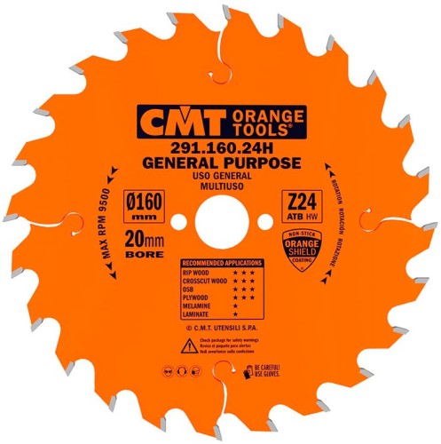 Пильный диск по дереву СМТ 160X20X2,5/1,615°15°ATBZ=24 291.160.24H