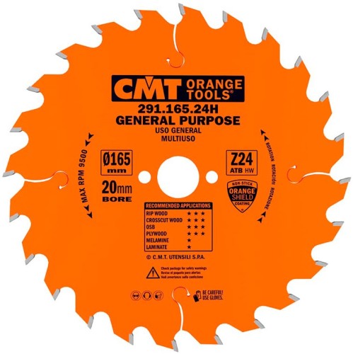 Пильный диск по дереву СМТ 165X20X2,2/1,615°15°ATBZ=24 291.165.24H