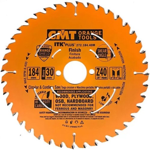 Пильный диск по дереву СМТ 184X30X1,7/1,118°10°ATB+8°SHEARZ=40 272.184.40M