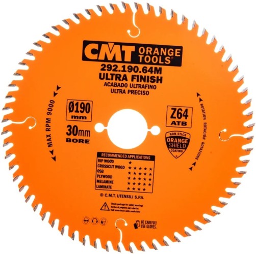 Пильный диск по дереву СМТ 190X30X2,6/1,615°15°ATBZ=64 292.190.64M