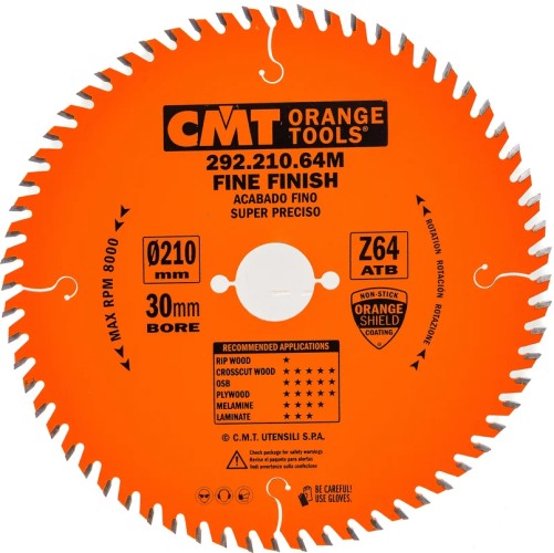 Пильный диск по дереву СМТ 210X30X2,8/1,815°15°ATBZ=64 292.210.64M