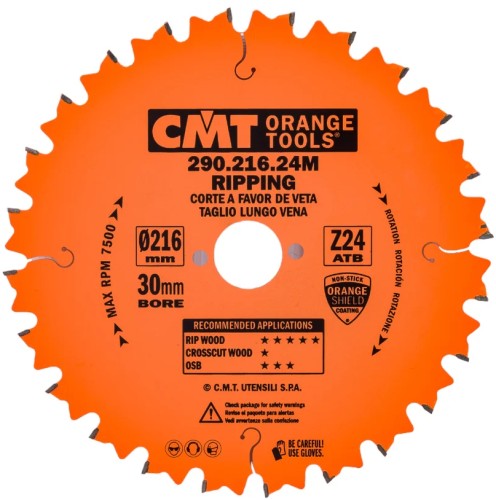 Пильный диск по дереву СМТ 216X30X2,8/1,8-5°15°ATBZ=24 290.216.24M