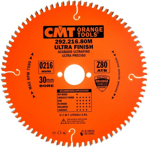Пильный диск по дереву СМТ 216X30X2,8/1,8-5°15°ATBZ=80 292.216.80M