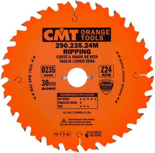 Пильный диск по дереву СМТ 235X30X2,8/1,820°10°ATBZ=24 290.235.24M