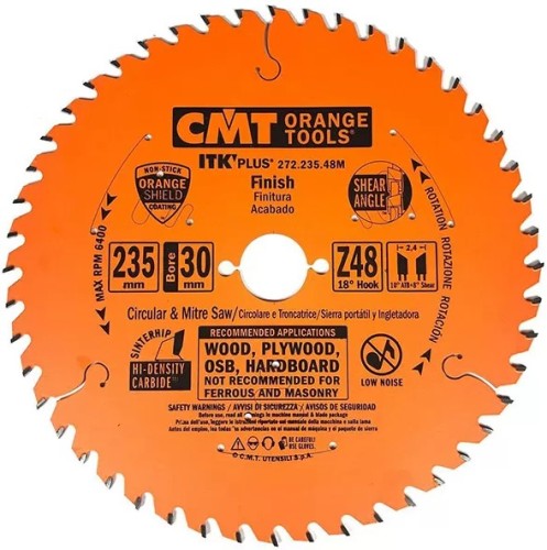 Пильный диск по дереву СМТ 235X30(+25)X2,4/1,618°10°ATB+8°SHEARZ=48 272.235.48M