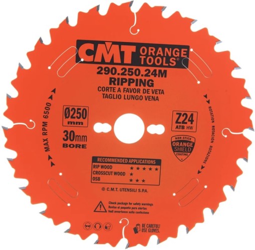 Пильный диск по дереву СМТ 250X30X2,8/1,820°10°ATBZ=24 290.250.24M