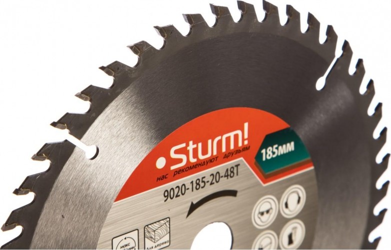 Пильный диск по дереву Sturm 9020-185-20-48T 185x20x48 зубьев, переходное кольцо 16 мм - изображение 2