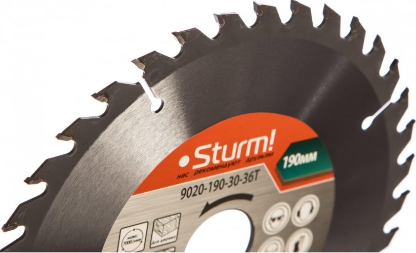 Пильный диск по дереву Sturm 9020-190-30-36T 190х30x36 зубьев - изображение 2