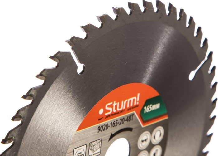 Пильный диск по дереву Sturm 9020-165-20-48T 165x20/16x48 зубьев - изображение 2