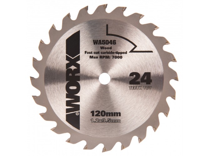 Пильный диск по дереву Worx WA5046 24T TCT твердосплавный 120х1,2х9,5 мм WA5046
