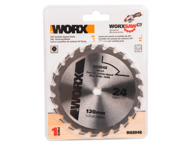 Пильный диск по дереву Worx WA5046 24T TCT твердосплавный 120х1,2х9,5 мм WA5046 - изображение 2