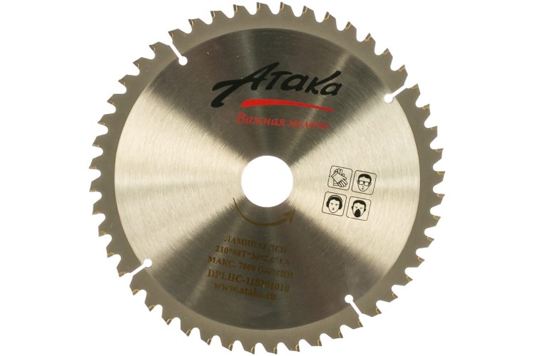 Пильный диск по ламинату АТАКА 210*48T*30 ч/рез отриц. профи 8078220