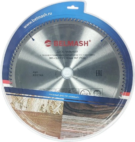 Пильный диск по ламинату BELMASH RD174A 305x3,2/2,2x30 96T - изображение 2