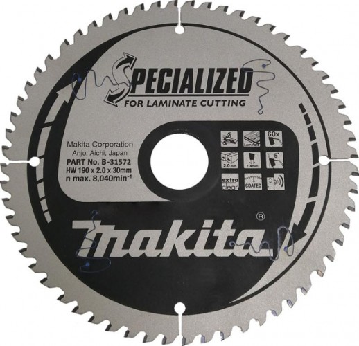 Пильный диск по ламинату MAKITA 190x20x1.4x60T B-31572