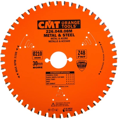Пильный диск по металлу и металлопрофилю СМТ 210X30X2,2/1,80°FWFZ=48 226.048.08M
