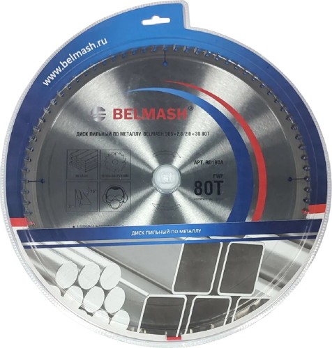 Пильный диск по металлу и металлопрофилю BELMASH RD180A 305x2,8/2,0x30 80T