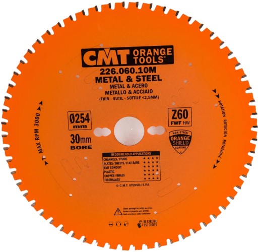 Пильный диск по металлу и металлопрофилю СМТ 254X30X2,2/1,80°8°FWFZ=60 226.060.10M