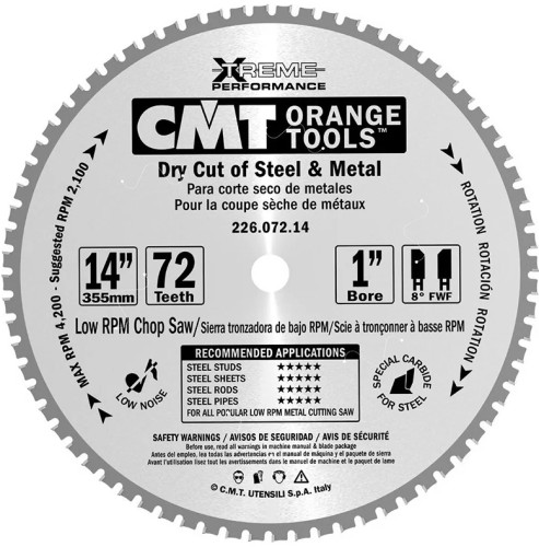 Пильный диск по металлу и металлопрофилю СМТ 355X25,4X2,2/1,80°8°FWFZ=72 226.072.14