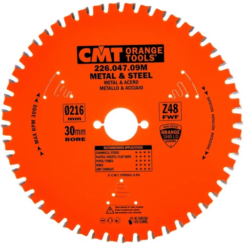 Пильный диск по металлу и металлопрофилю СМТ 216X30X2,2/1,80°FWFZ=48 226.047.09M