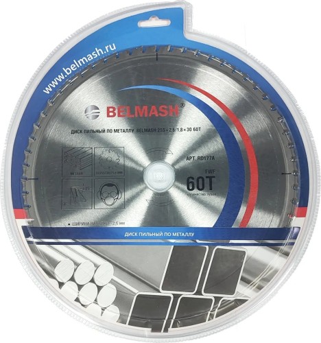 Пильный диск по металлу и металлопрофилю BELMASH RD177A 255x2,6/1,8x30 60T - изображение 2