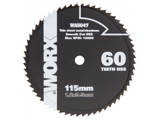 Пильный диск по металлу Worx WA5047 60T HSS 115х1,2х9,5 мм WA5047