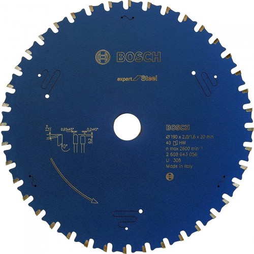 Пильный диск по стали BOSCH 190х40х20 мм Expert for Steel 2608643056