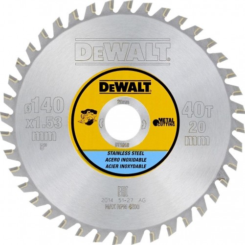 Пильный диск по стали DeWALT 140х40тх20 мм DT1918-QZ METAL CUTTING DT1918-QZ - изображение 2