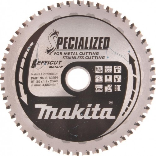 Пильный диск по стали MAKITA 150x20x48T металлу efficut B-69294