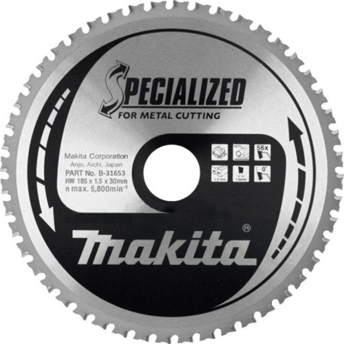 Пильный диск по стали MAKITA 185x30x1.5x56T для металла B-31653