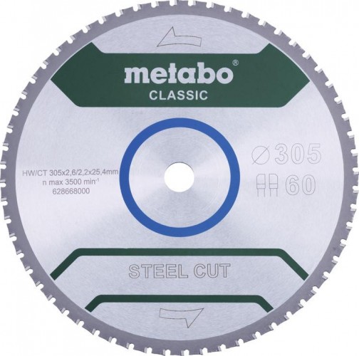 Пильный диск по стали METABO 305x60тх25.4 мм CUT — CLASSIC 628668000