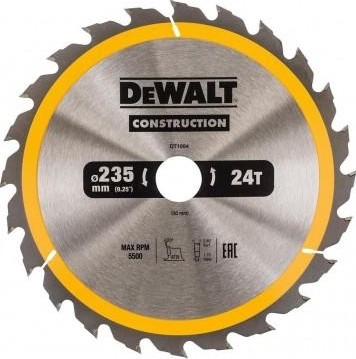 Пильный диск универсальный DeWALT 235х24тх30 мм Construction DT1954-QZ DT1954-QZ