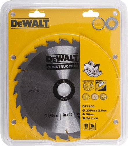 Пильный диск универсальный DeWALT 235х24тх30 мм Construction DT1156-QZ DT1156-QZ