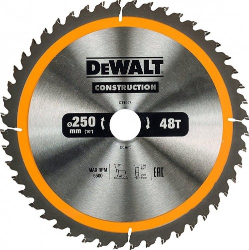 Пильный диск универсальный DeWALT 250х48тх30 мм Construction DT1957-QZ DT1957-QZ