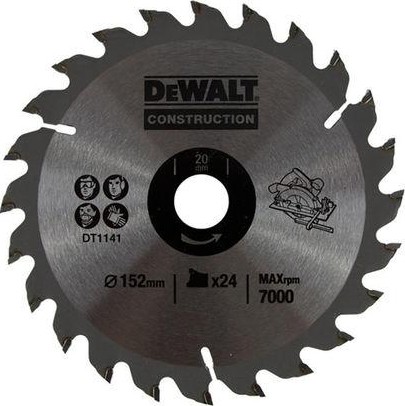 Пильный диск универсальный DeWALT 152х24тх20 мм Construction DT1930-QZ DT1930-QZ