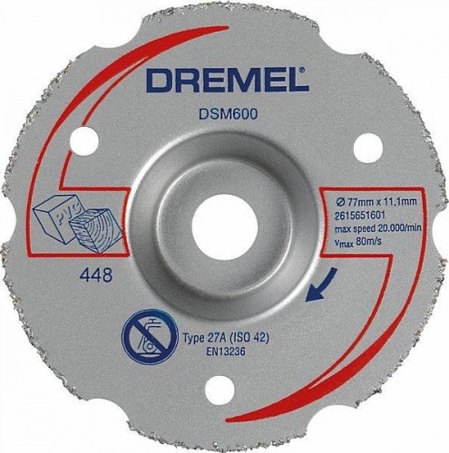 Пильный диск универсальный DREMEL DSM600 77 мм, твердосплавный, с вогнутым центром 2615S600JA