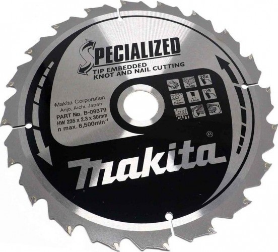 Пильный диск универсальный MAKITA 235x30x1.6x20T для демонтажных работ B-09379