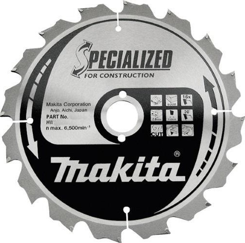 Пильный диск универсальный MAKITA 210x30x1.8x14T для строительных работ B-31310