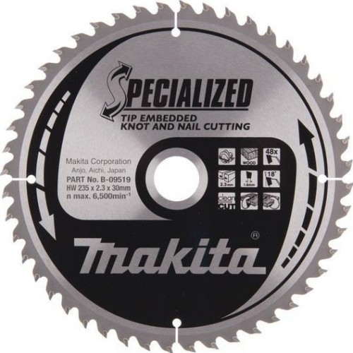 Пильный диск универсальный MAKITA 235x30x1.6x48T для демонтажных работ B-09519