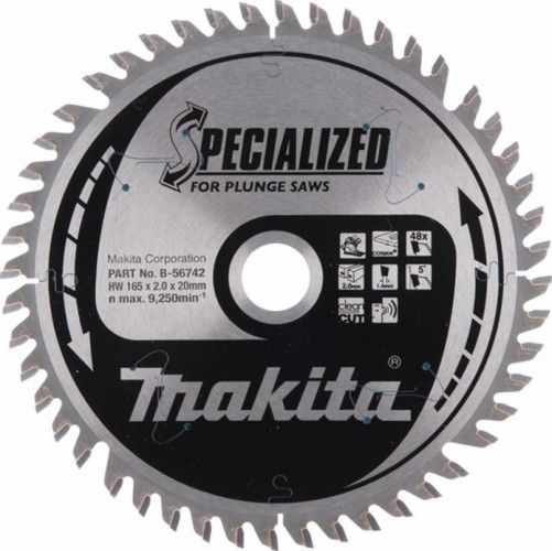 Пильный диск универсальный MAKITA 165х20х1,4х48 для кориана, (для dsp600) B-56742