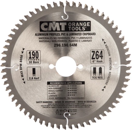 Пильный диск универсальный СМТ 190X30X2,8/2,2-6°TCGZ=64 296.190.64M