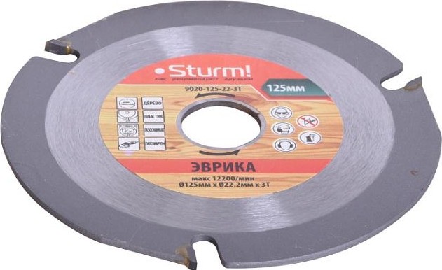 Пильный диск универсальный Sturm 9020-125-22-3T для ушм, 125x22x3 зуба (дерево, пластик, гипсокарт - изображение 2