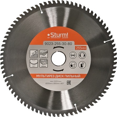 Пильный диск универсальный Sturm 9023-255-30-80 255x30x80 зубьев