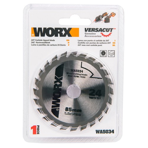 Пильный диск универсальный Worx WA5034 24Т 85х1,2х15 мм ТСТ WA5034 - изображение 2