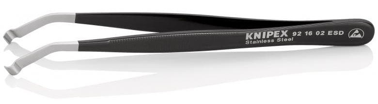 Пинцет KNIPEX KN-921602ESD позиционный ESD, 120 мм, гладкие губки 35°